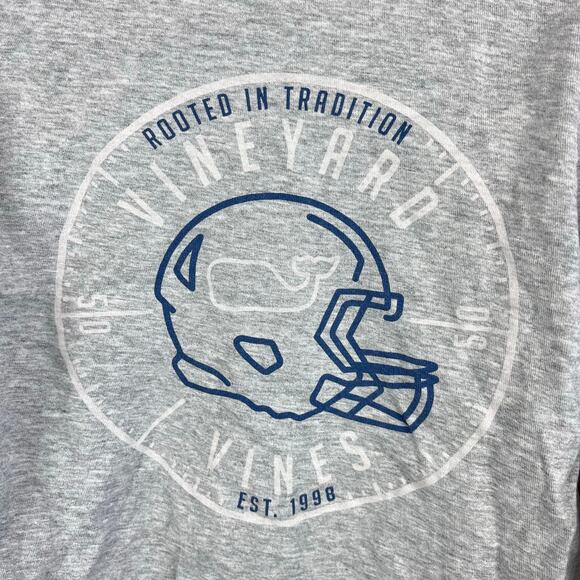 Vineyard Vines Long Sleeve Gray Football T-Shirt 6 - Picture 6 of 6